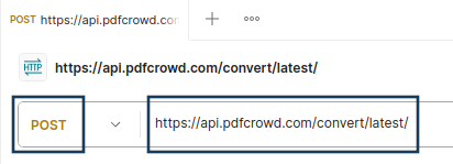 Postman - Pdfcrowd API endpoint