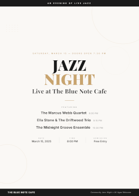 Event poster PDF with full-bleed layout and bold typography